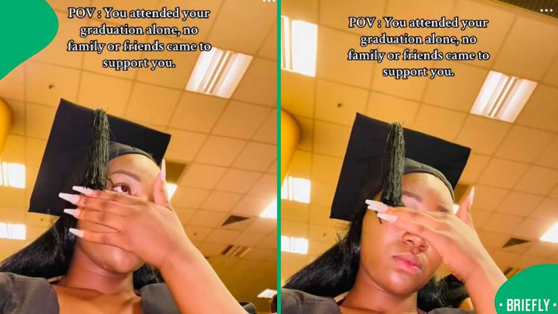 A screenshot from the viral TikTok video showing the woman sharing her emotional experience online