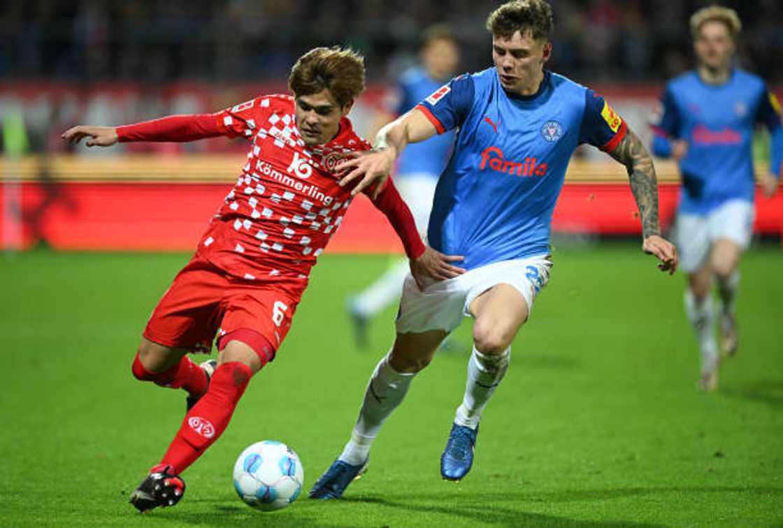 Kaishu Sano and Nicolai Remberg at Holstein-Stadion in Kiel, Germany