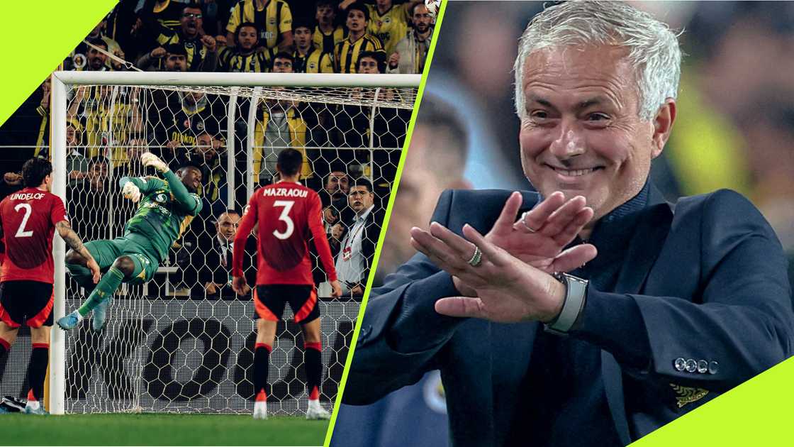 Jose Mourinho was stunned after Andre Onana's double save against Fenerbahce in the Europa League.