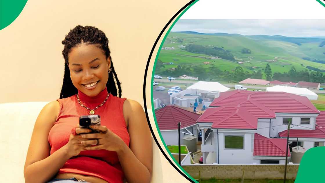 Church congregants and large cooking pots were seen outside as part of a massive homecoming celebration