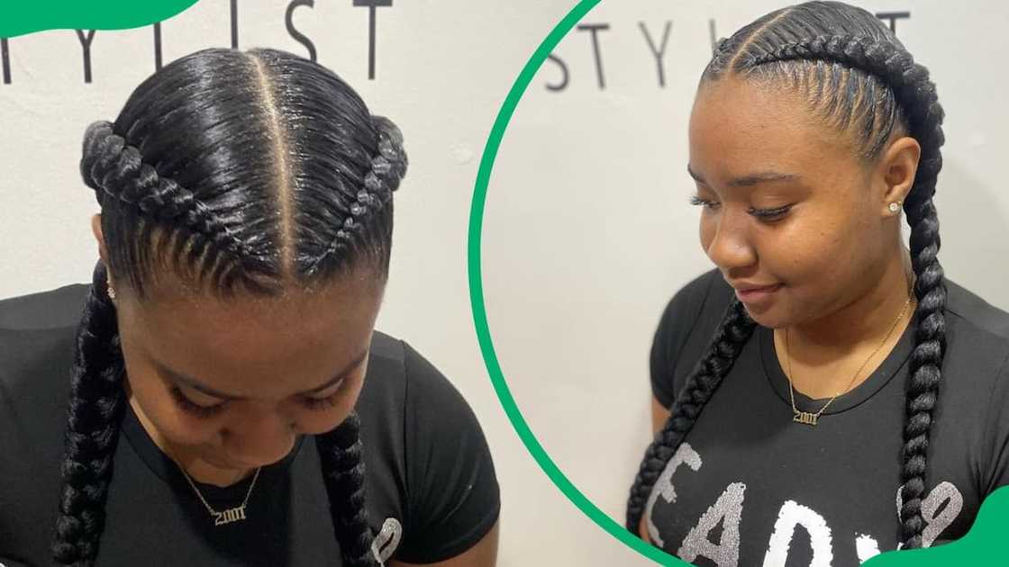 Stitch braids on natural hair Stitch braids on natural hair