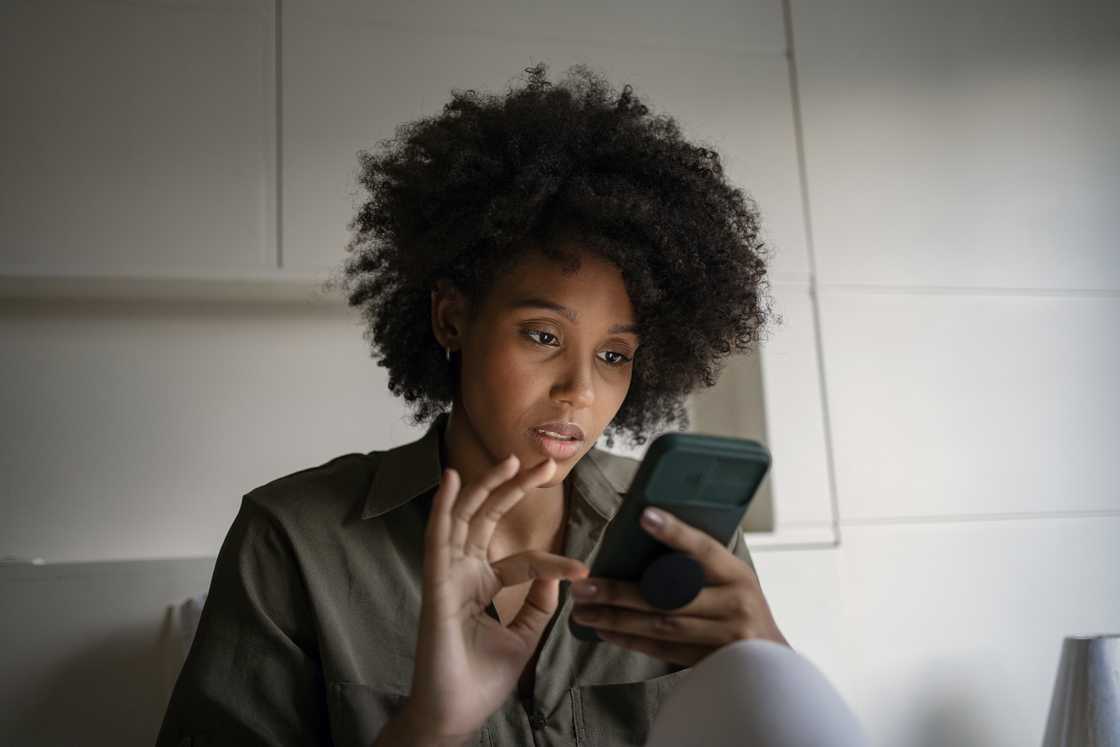 A woman using smart phone