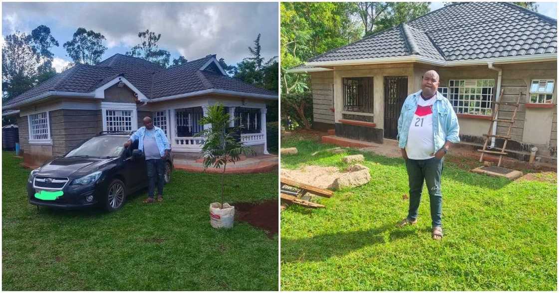 Man shows off his house. Man shows off his house.