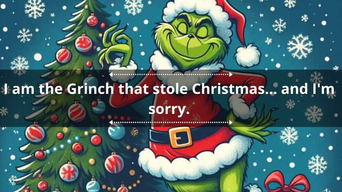 Grinch celebrating Christmas