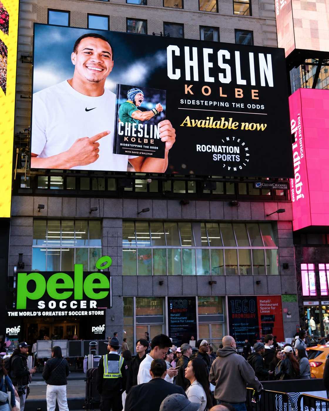 Cheslin Kolbe on New York billboard