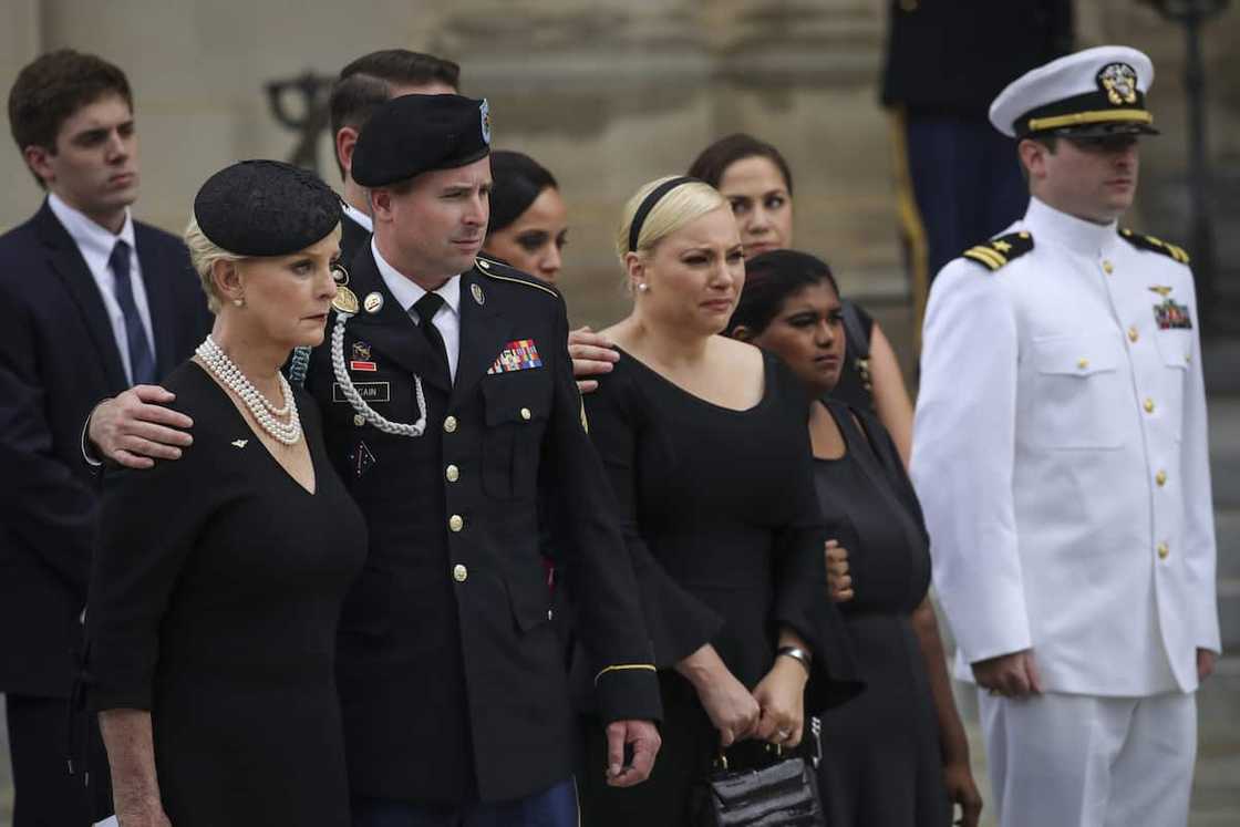 The McCain family at the late John McCain’s funeral service. The McCain family at the late John McCain’s funeral service.