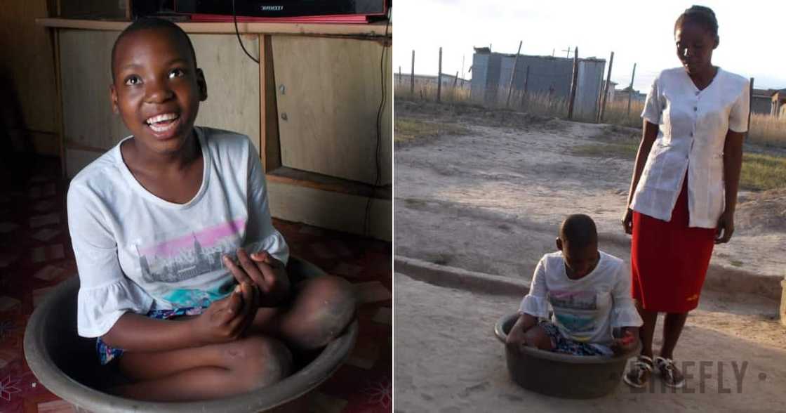 Anonymous Donor Pulls Through for Mother Who Carries Disabled Daughter in a Plastic Bathtub Anonymous Donor Pulls Through for Mother Who Carries Disabled Daughter in a Plastic Bathtub