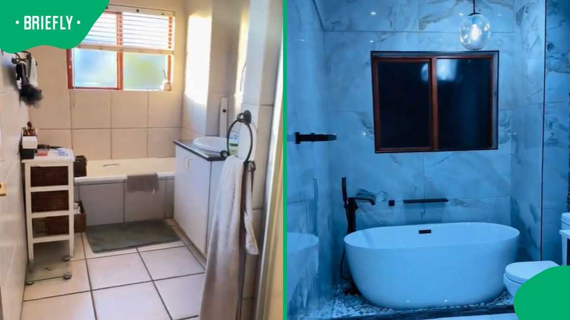The Influencer displayed the transformation with before-and-after images of the renovated bathroom.