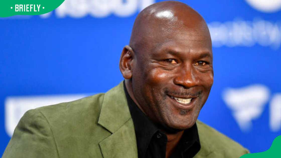 Michael Jordan at a press conference