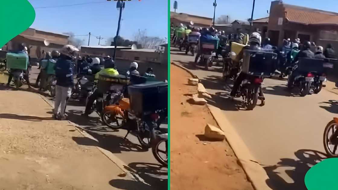 A TikTok video shows delivery drivers paying tribute to a murdered colleague in Johannesburg.