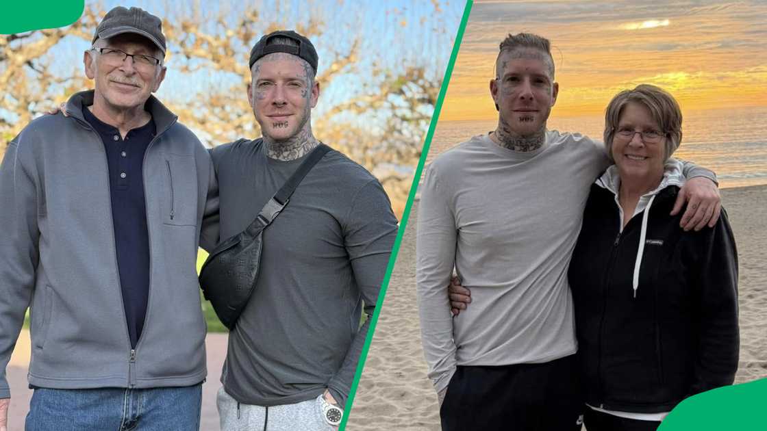 Tom MacDonald takes pictures with his dad and mum Tom MacDonald takes pictures with his dad and mum