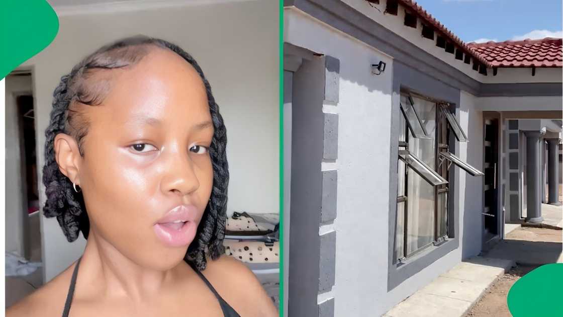 A young woman gave a virtual on her hous A young woman gave a virtual on her hous