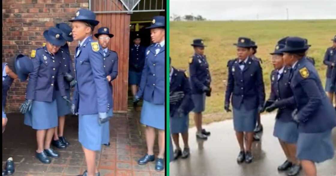 A policewoman celebrated her graduation from the Academy A policewoman celebrated her graduation from the Academy
