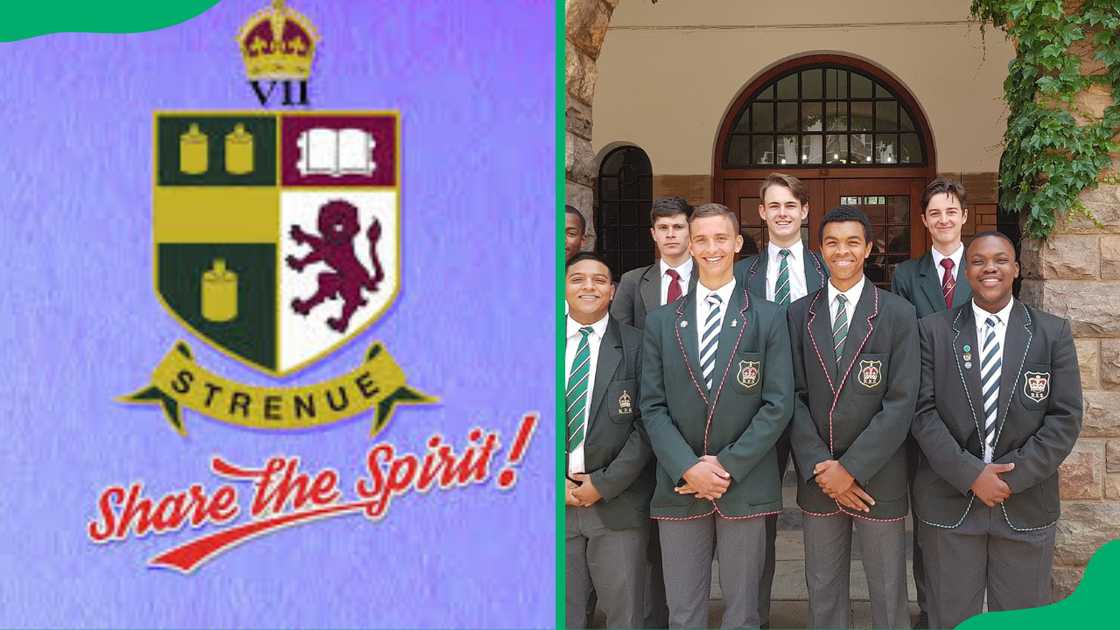 King Edward VII School logo and students.