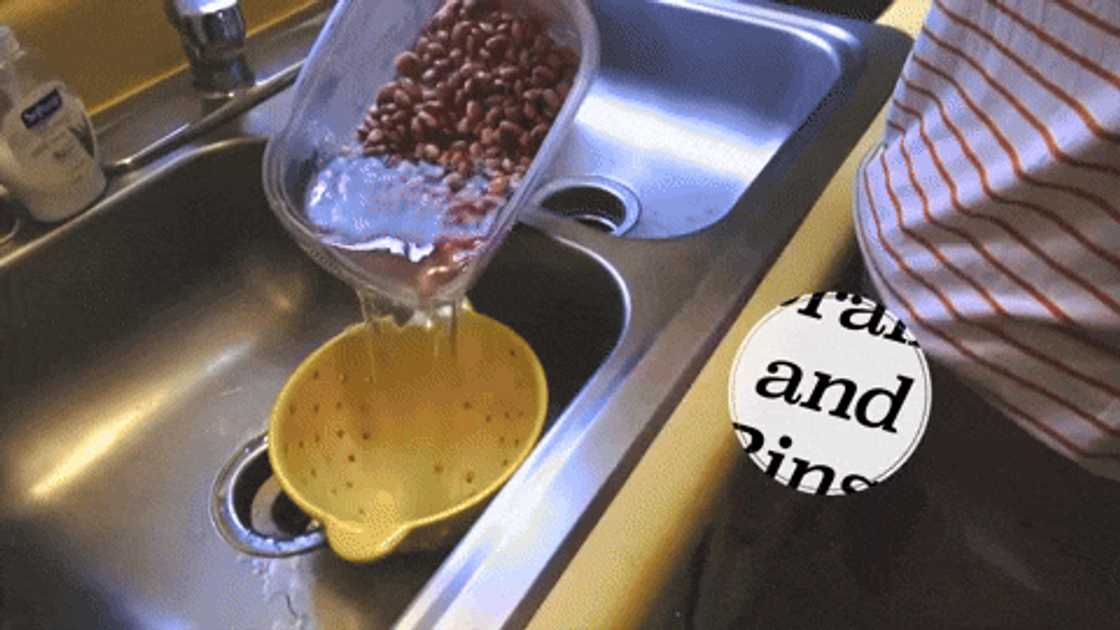 Preparing beans Preparing beans