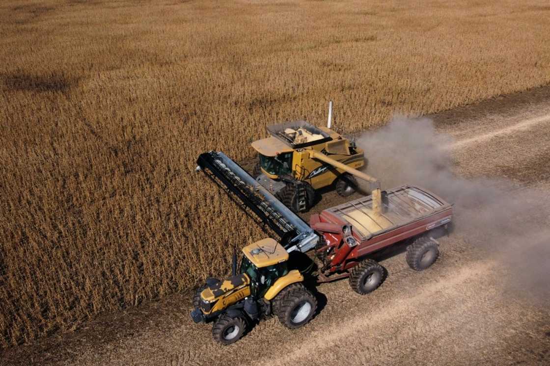 Soy is harvested in Argentina in April