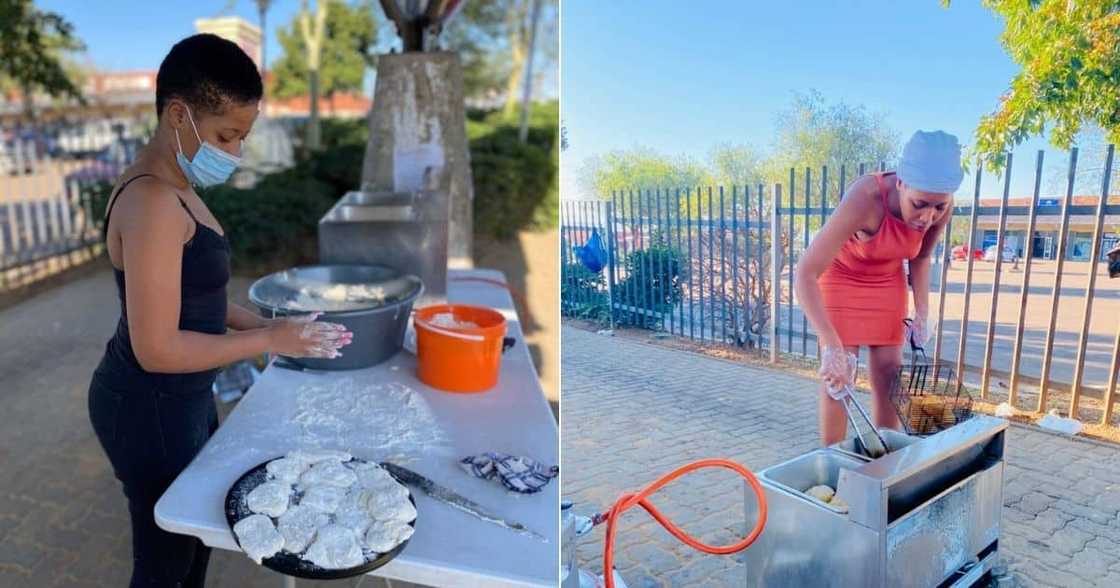 A hustling woman in Tshwane has inspired Mzansi by selling fat cakes. Image: Twitter A hustling woman in Tshwane has inspired Mzansi by selling fat cakes. Image: Twitter
