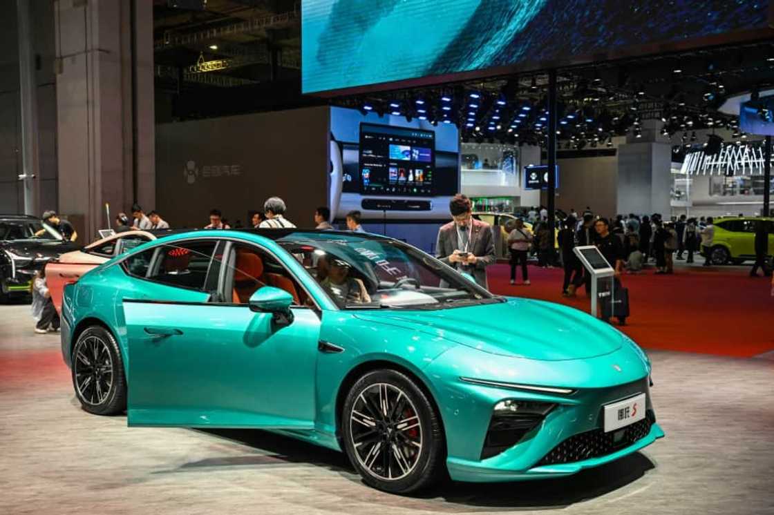 A Neta S electric car at the Shanghai Auto Show. Electric vehicles made up a quarter of car sales in China in 2022, a year-on-year increase of 94 percent