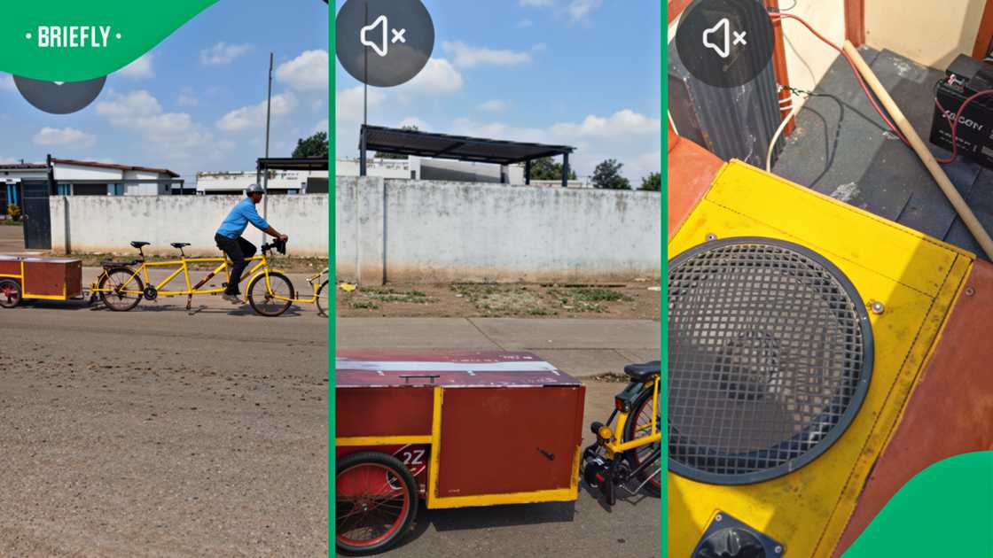 SA men impress Mzansi with homemade bicycle fitted with full sound system