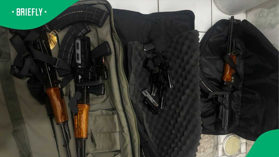 Police seized numerous firearms from the hostel Police seized numerous firearms from the hostel
