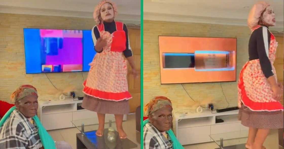 A granny was not phased by her grandchild's dancing A granny was not phased by her grandchild's dancing