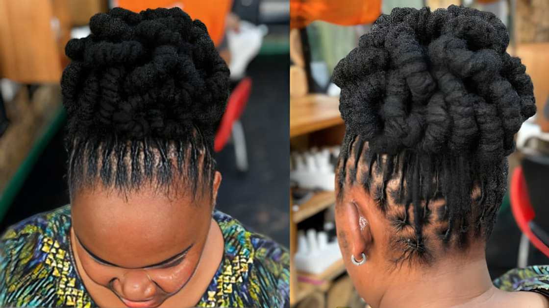 Stylish up-do black dreadlocks Stylish up-do black dreadlocks