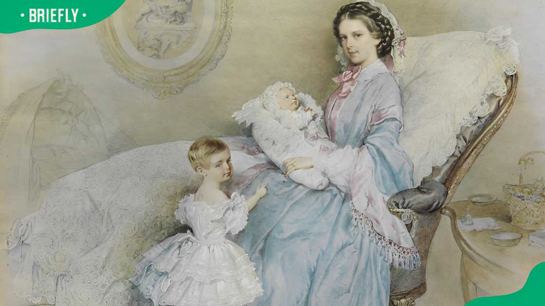 Empress Elisabeth and her children, Gisela and Rudolf.
