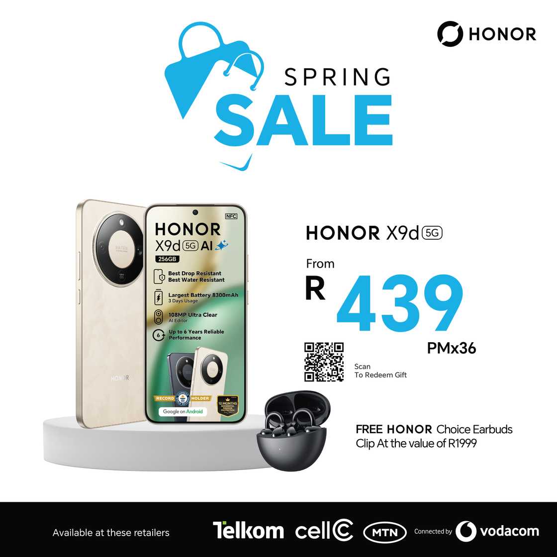 HONOR X9d with free HONOR Choice Earbuds HONOR X9d with free HONOR Choice Earbuds