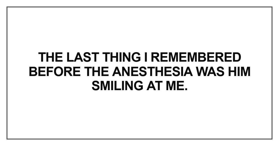 The last thing I remembered