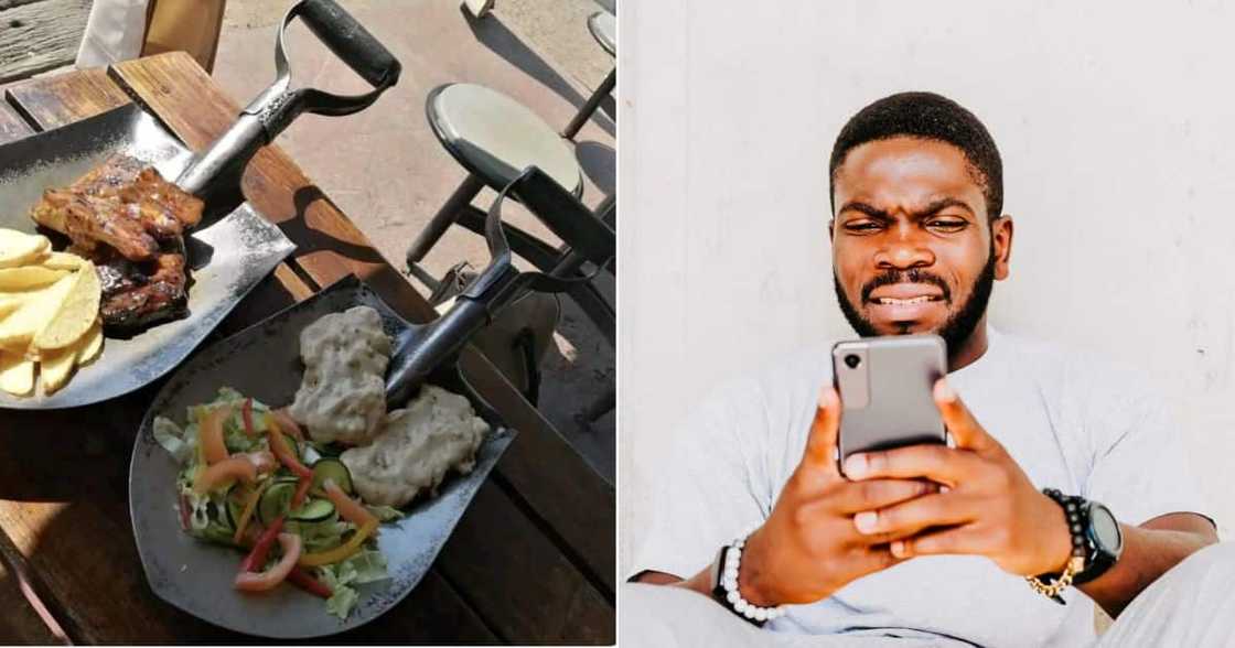 Restaurant, aesthetics, plates, shovel, spade, into plates, Soweto restaurant Restaurant, aesthetics, plates, shovel, spade, into plates, Soweto restaurant