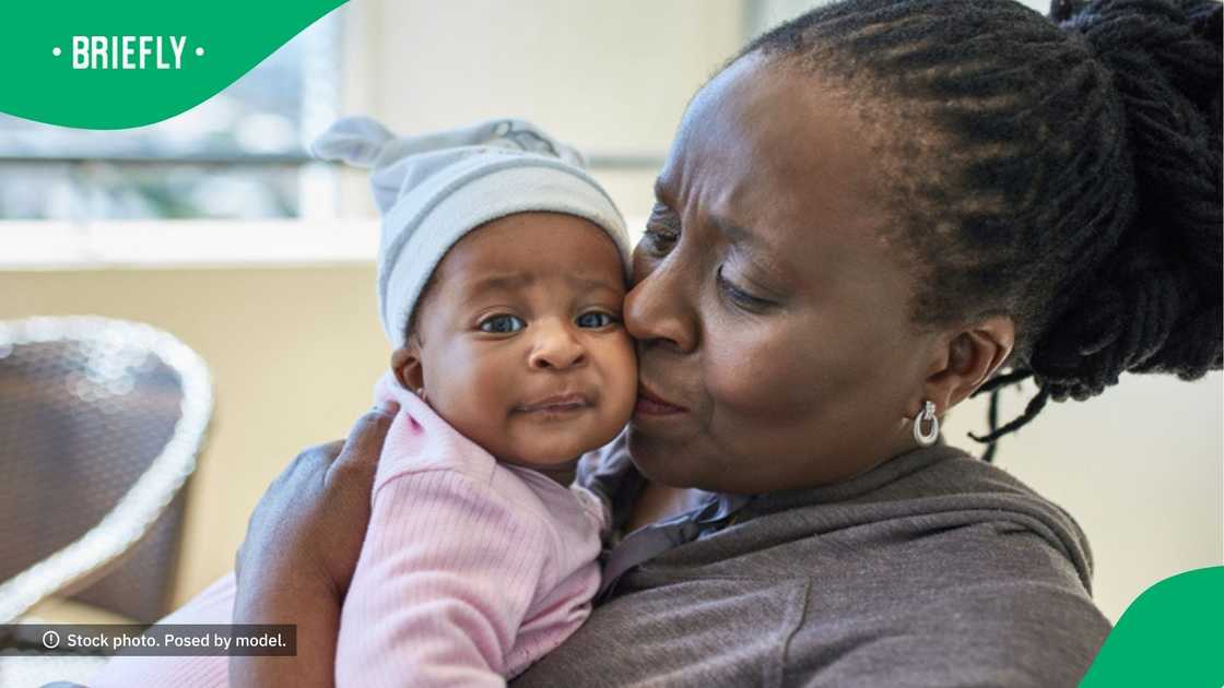A grandmother's bond with her newborn grandchild sparked admiration in South Africa. A grandmother's bond with her newborn grandchild sparked admiration in South Africa.