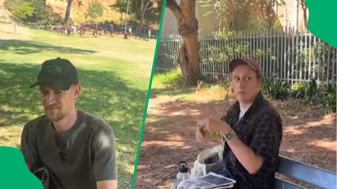 Men joke about being white South Africans