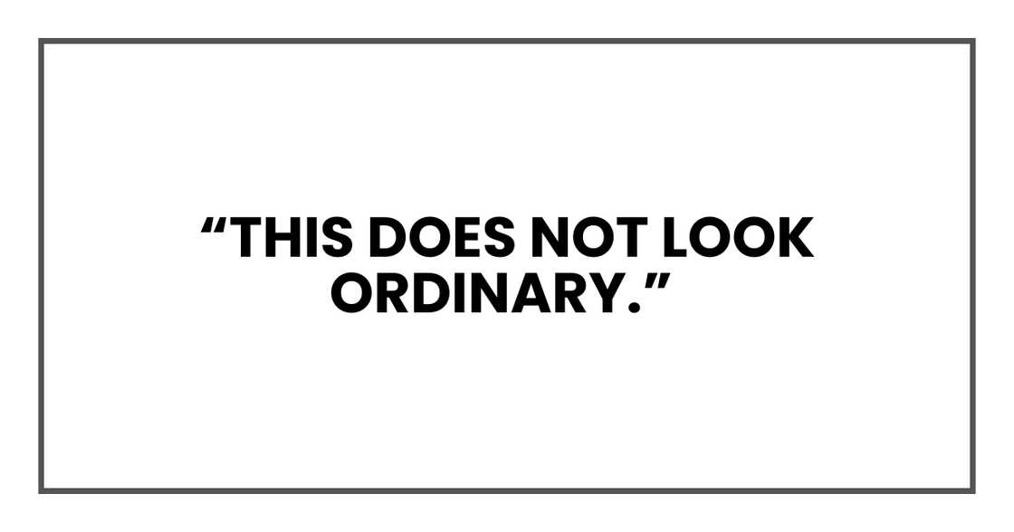 THIS DOES NOT LOOK ORDINARY