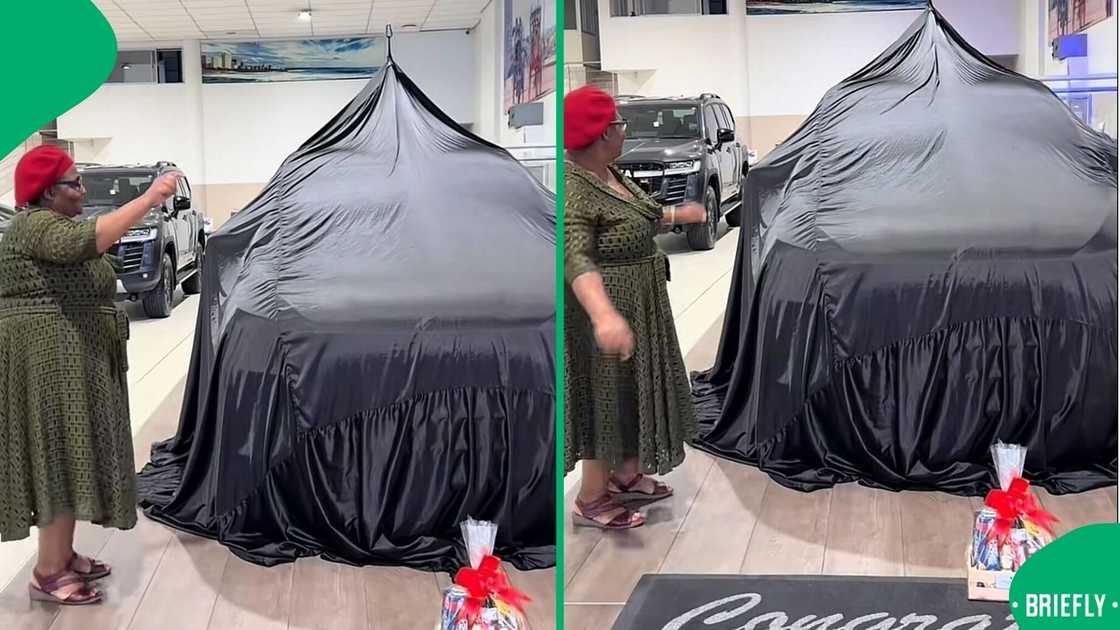 A gogo received a beautiful, expensive car in a TikTok video. A gogo received a beautiful, expensive car in a TikTok video.
