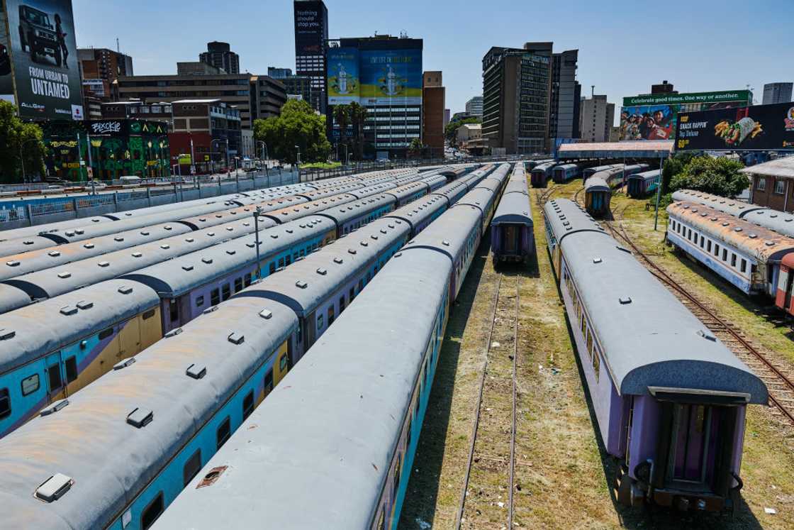 A train depot in Johannesburg A train depot in Johannesburg