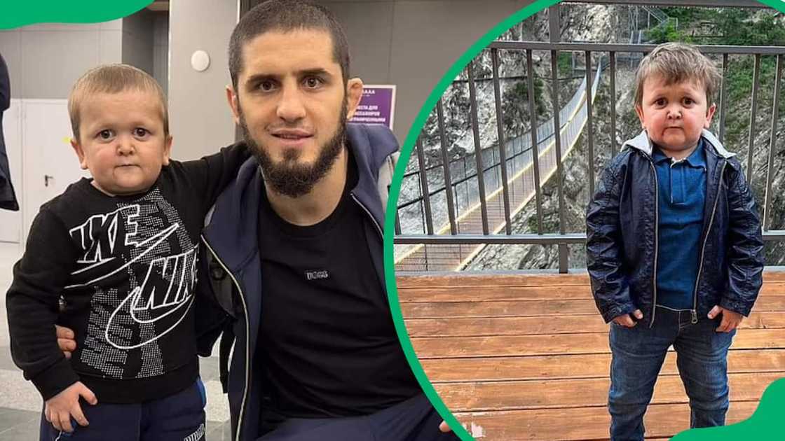 Hasbulla and Islam Makhachev posing for a photo Hasbulla and Islam Makhachev posing for a photo