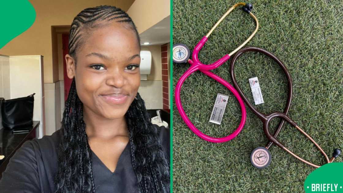 The visual on the right showed stethoscopes belonging to Singa and her friend The visual on the right showed stethoscopes belonging to Singa and her friend