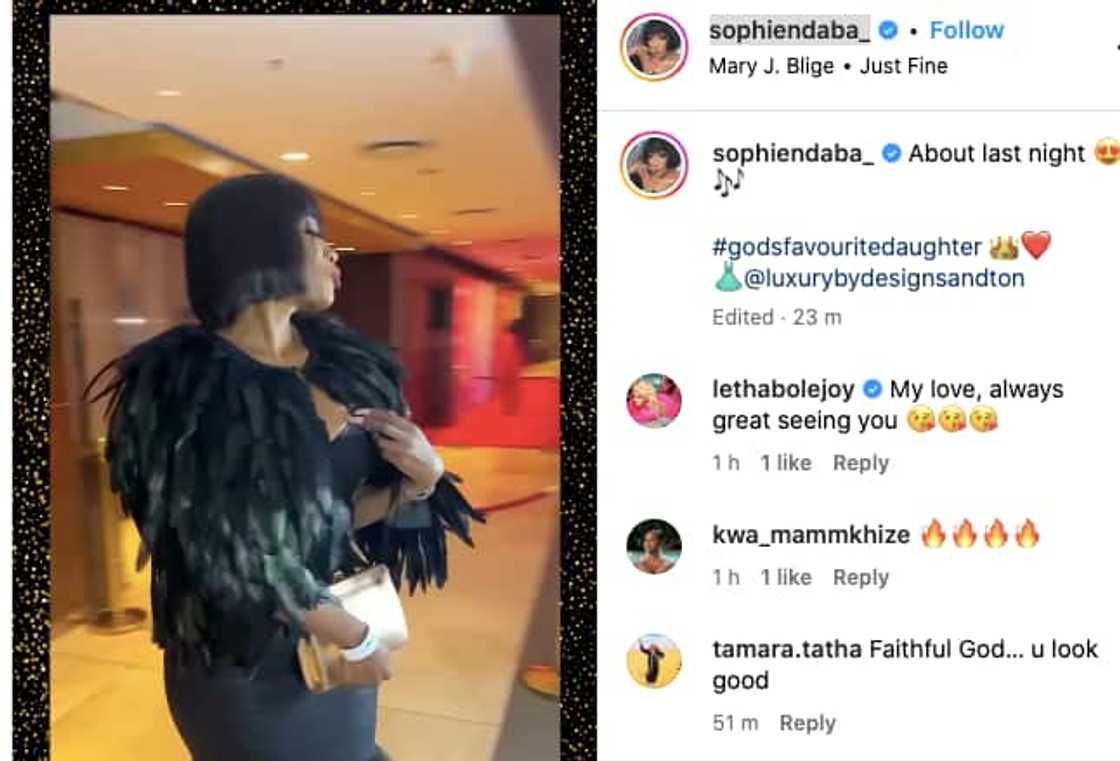 Sophie Ndaba's Instagram Post Sophie Ndaba's Instagram Post