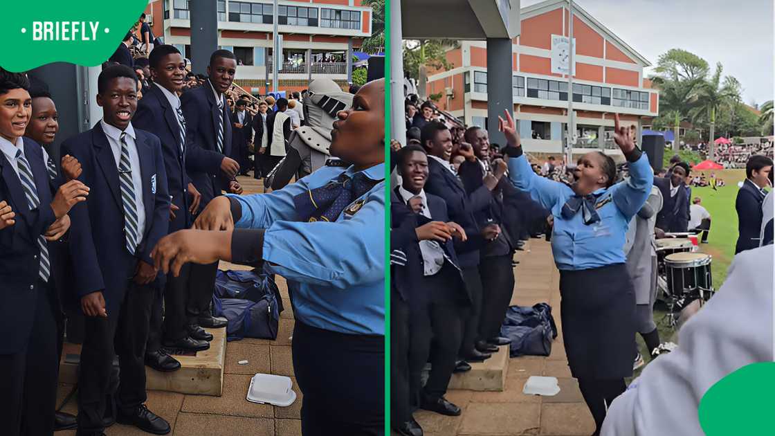 Northwood security guard leads students in a war cry