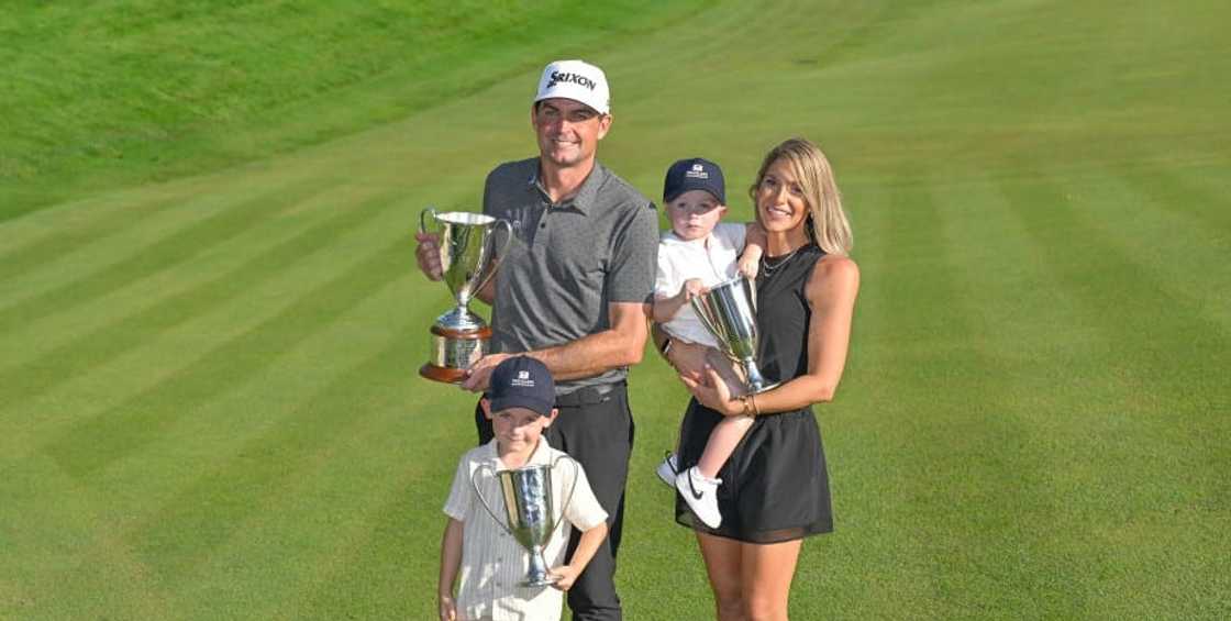 Keegan Bradley, his wife, and their kids