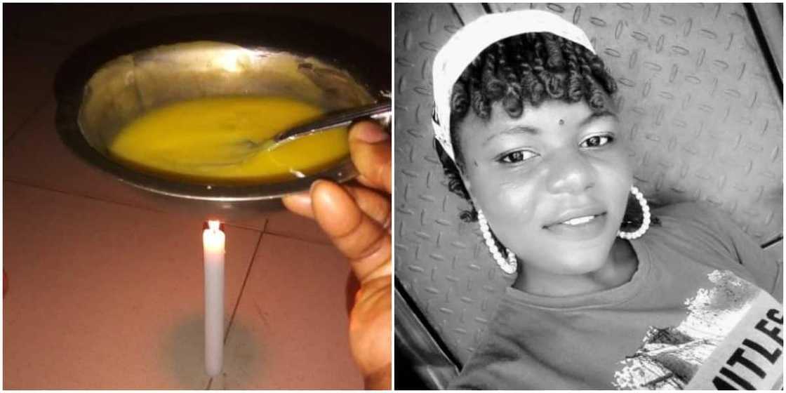 Nigerian mum improvises after gas finished at night, uses candle to make custard for her kid Nigerian mum improvises after gas finished at night, uses candle to make custard for her kid