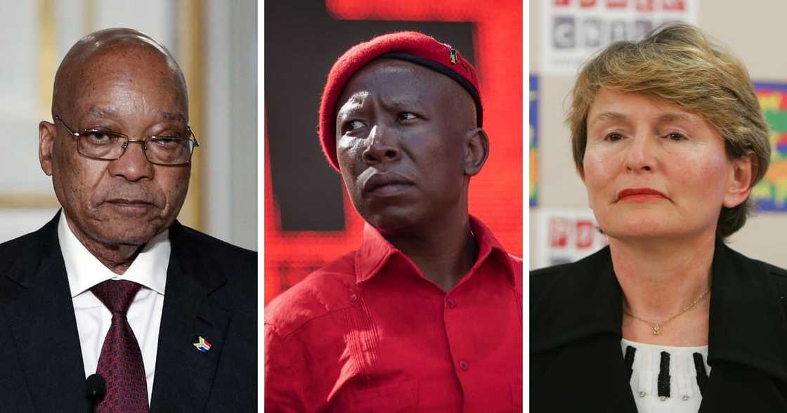 Jacob Zuma, Julius Malema, Helen Zille, Jessie Duarte Jacob Zuma, Julius Malema, Helen Zille, Jessie Duarte