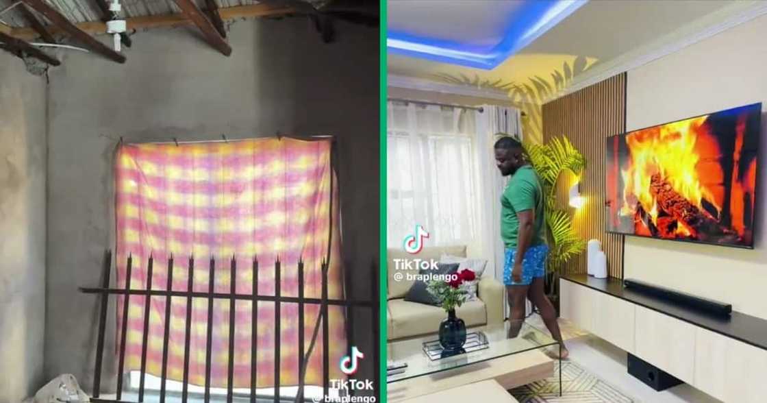 TikTok video of living room makeover