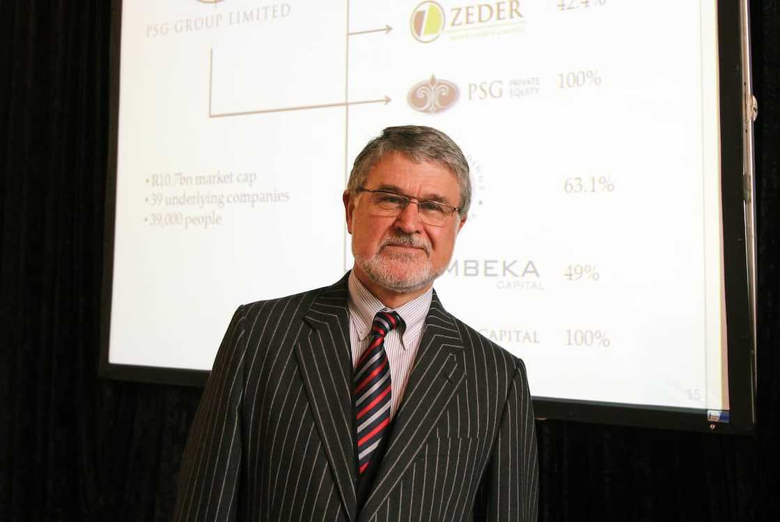 Chairman of the PSG Group Jannie Mouton at the company's Investor Day