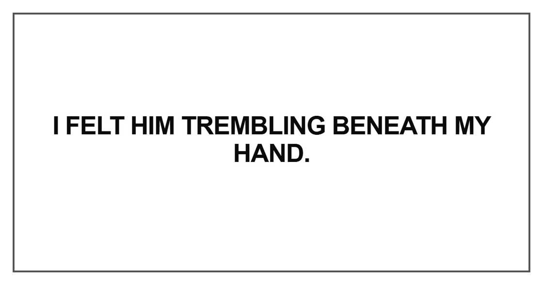 I felt him trembling
