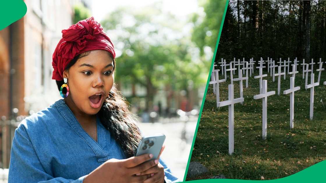 The fire video shows thick smoke and charred grass across several gates of the cemetery The fire video shows thick smoke and charred grass across several gates of the cemetery