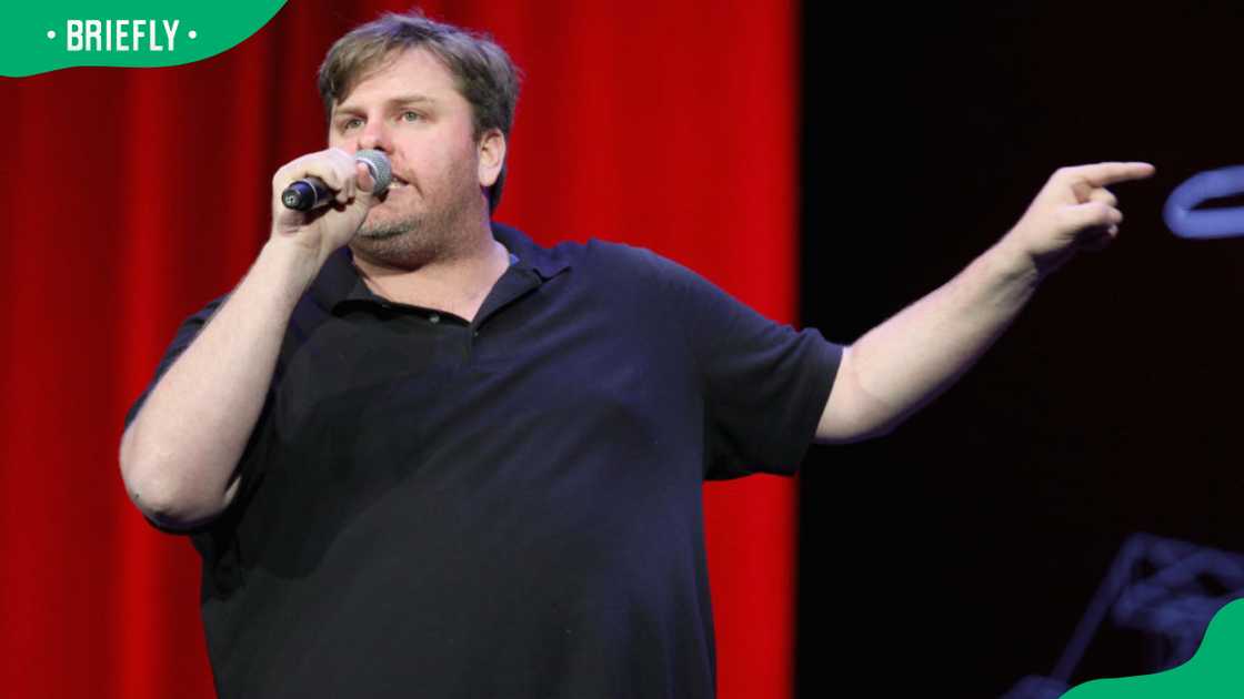 Comedian Tim Dillon during Clusterfest at The Bill Graham Civic Auditorium in 2018 Comedian Tim Dillon during Clusterfest at The Bill Graham Civic Auditorium in 2018