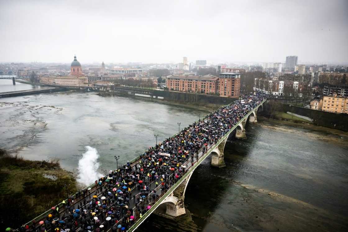 Wednesday's protests -- including in the southern city of Toulouse -- were some of the biggest in decades