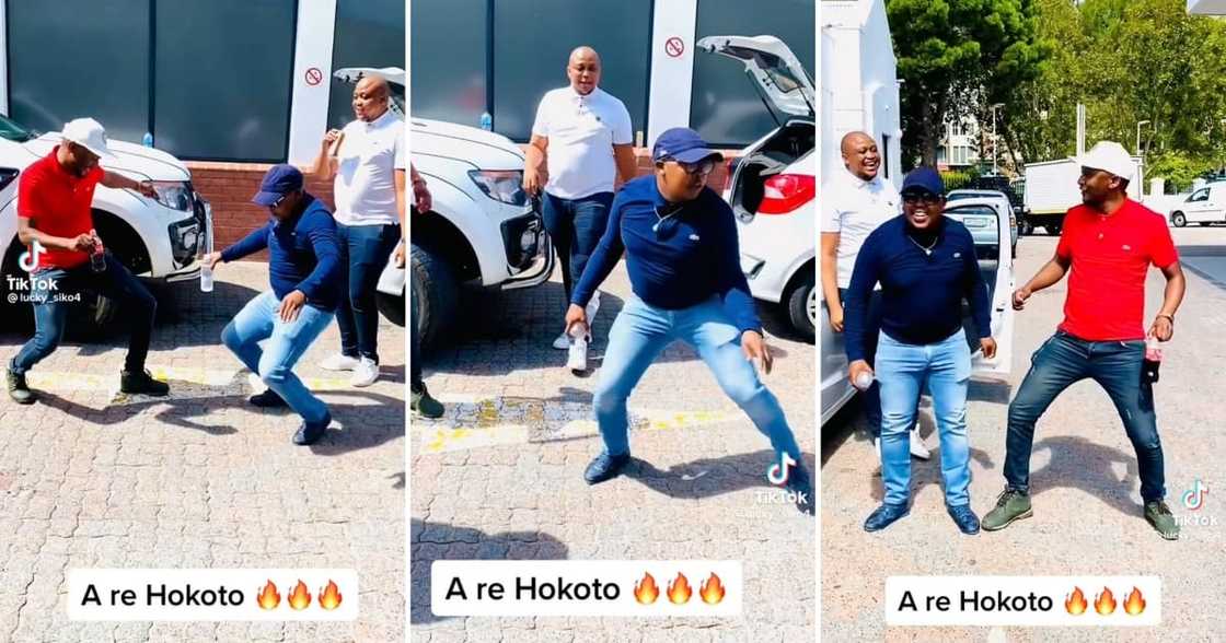 3 SA men performed the Hokoto challenge at the petrol station