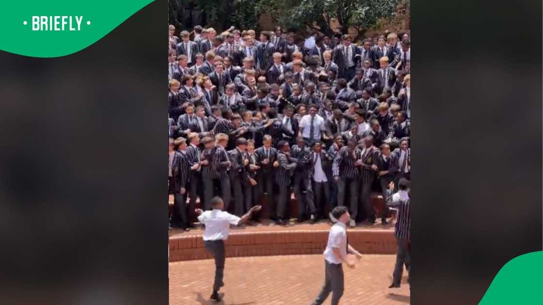 St David's Marist school practices war cry.